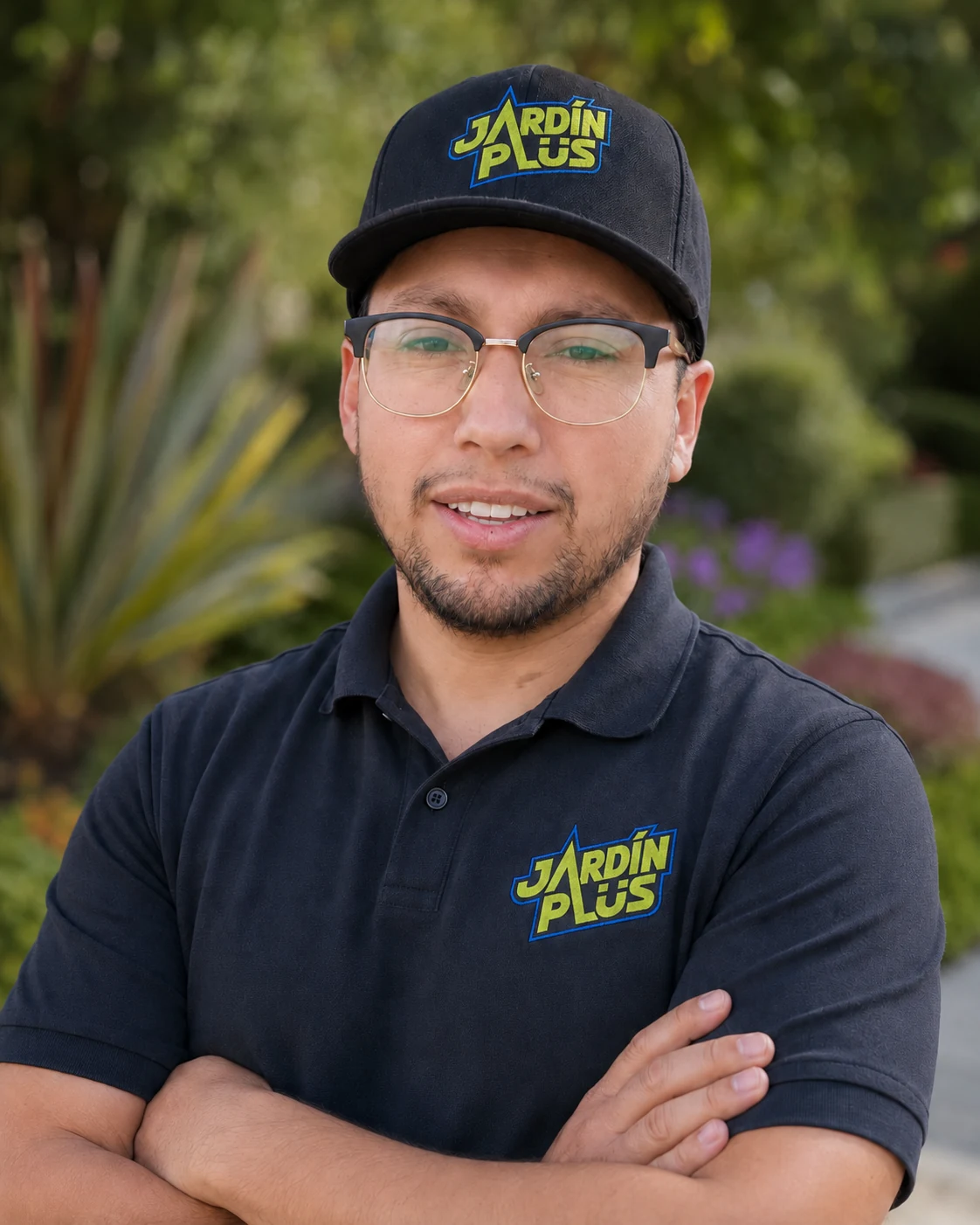 Jorge Miranda con uniforme de JARDÍN PLUS